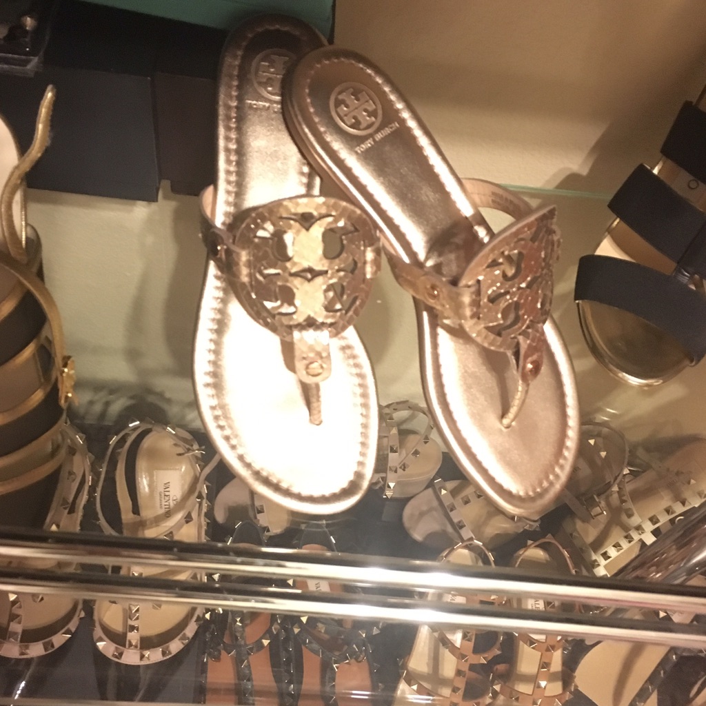 Nfs Metallic Rose Gold Snake Tory Burch Sandals